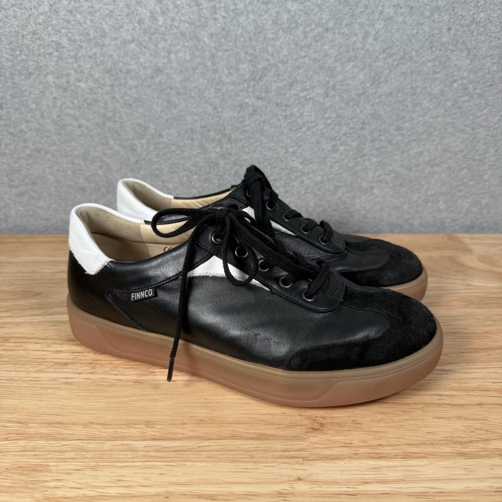 Finn Comfort Womens Interlagos Sneaker Black Walking Shoe womens 7.5 Orig $425